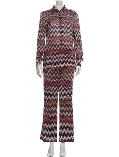 Pre-owned Missoni Patterned Pant Set In Pink