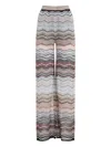 Missoni Sequin-embellished Striped Metallic Crochet-knit Wide-leg Pants In Multi