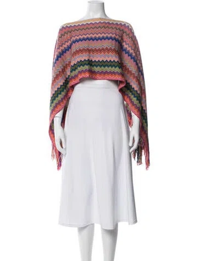 Pre-owned Missoni Patterned Poncho In Multicolor