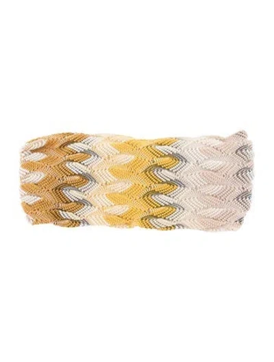Pre-owned Missoni Patterned Printed Headband In Yellow
