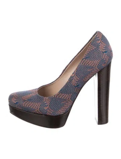 Pre-owned Missoni Patterned Pumps In Blue