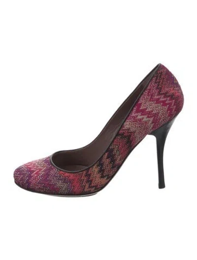 Pre-owned Missoni Patterned Pumps In Pink