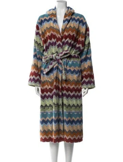 Pre-owned Missoni Patterned Robe In Blue