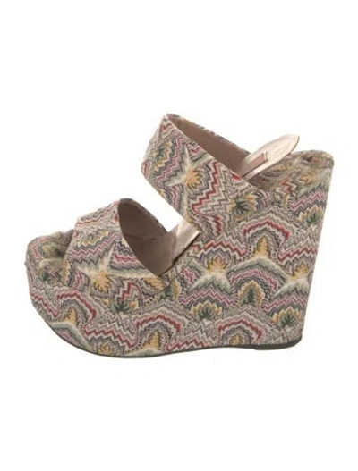 Pre-owned Missoni Patterned Sandals In Neutrals