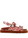 Missoni Zigzag Patterned Sandals In Red