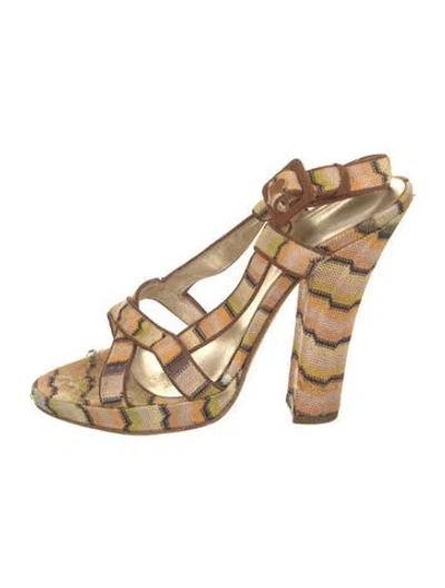 Pre-owned Missoni Patterned Sandals In Yellow
