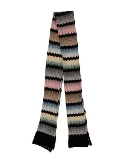 Pre-owned Missoni Patterned Scarf In Black