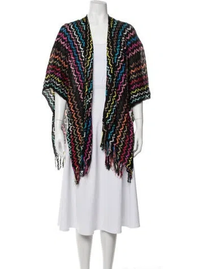 Pre-owned Missoni Patterned Scarf In Black