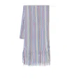 Missoni Viscose Scarf Fringed Edge Artisanal Nature In Blue