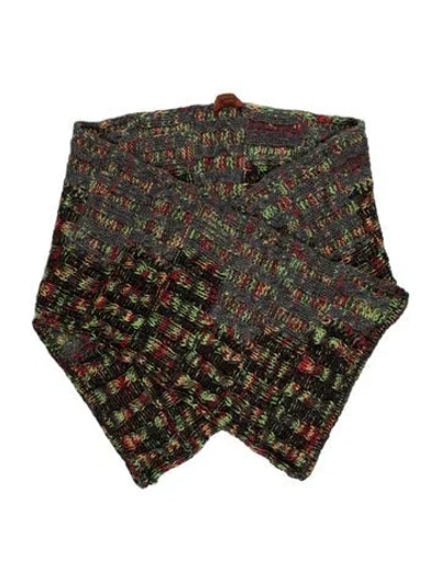 Pre-owned Missoni Patterned Scarf In Green/grey
