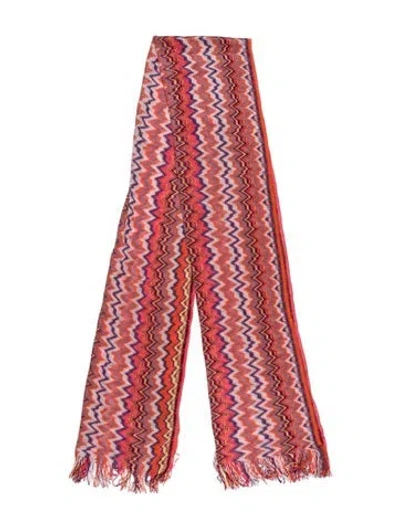 Pre-owned Missoni Patterned Scarf In Pink