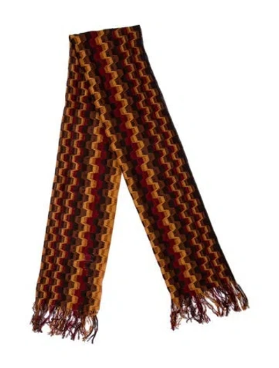 Pre-owned Missoni Patterned Scarf In Red