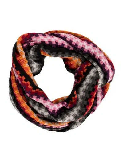 Pre-owned Missoni Patterned Scarf In Red