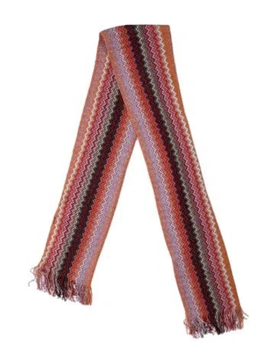 Pre-owned Missoni Patterned Scarf W/ Tags In Pink