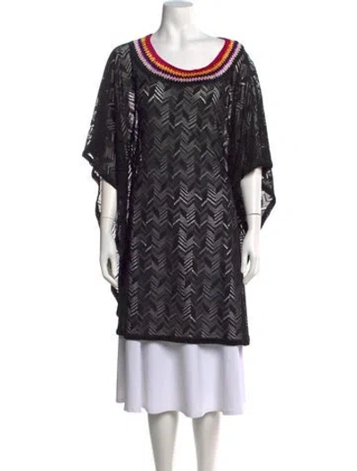 Pre-owned Missoni Patterned Scoop Neck Sweater In Black
