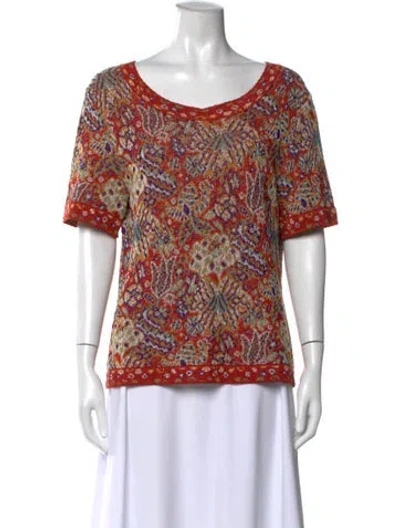 Pre-owned Missoni Patterned Scoop Neck Sweater In Multi