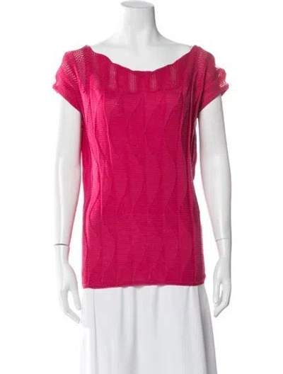 Pre-owned Missoni Patterned Scoop Neck Sweater In Pink