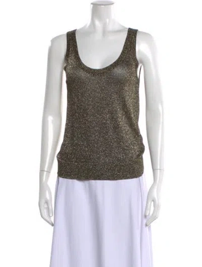 Pre-owned Missoni Patterned Scoop Neck Top In Blue