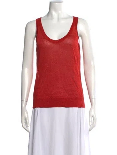 Pre-owned Missoni Patterned Scoop Neck Top In Orange