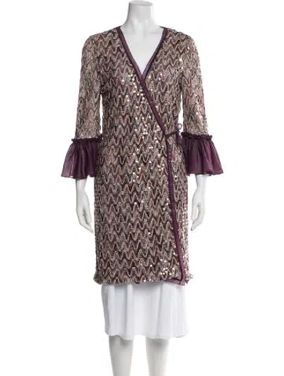 Pre-owned Missoni Patterned Sequin Embellishments Robe In Multi