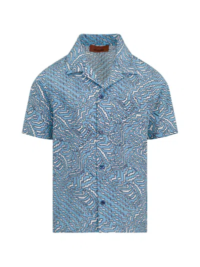 Missoni Kids' Patterned Shirt In Blue