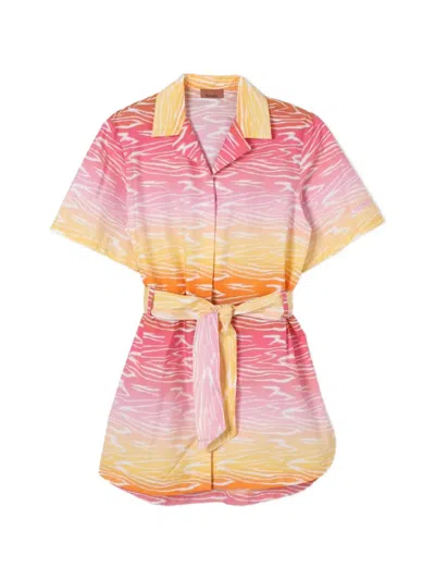 Missoni Kids' Patterned Shirt Dress In Multi