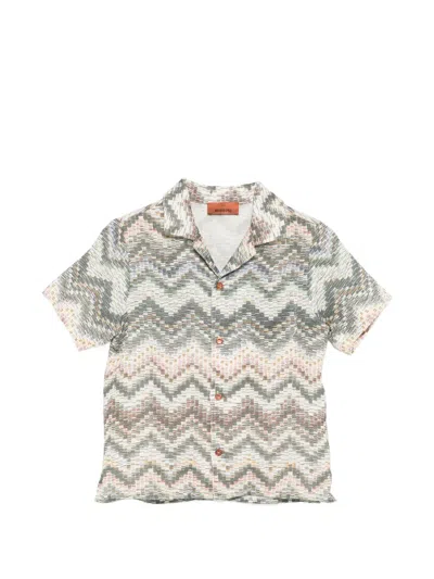 Missoni Kids' Patterned Short-sleeve Shirt In Multi