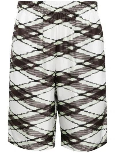 Missoni Patterned Silk Shorts In Green