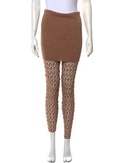 Pre-owned Missoni Patterned Skinny Leg Pants In Brown/metallic