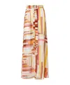 Missoni Langer Bedeckter Rock Aus Bedruckter Seide Mit Frontverschluss In Nude