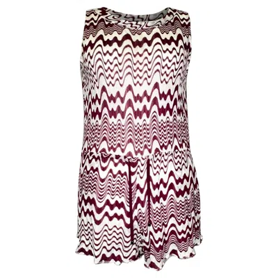 Missoni Patterned Sleeveless Romper In Pink Viscose In Multi