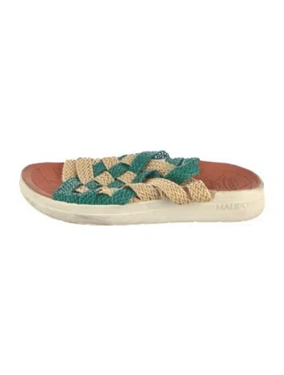 Pre-owned Missoni Patterned Slides In Multicolor