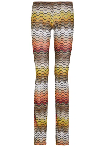 Missoni Patterned Slim-leg Metallic-knit Beach Trousers In Multi