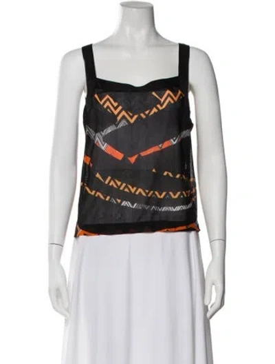 Pre-owned Missoni Patterned Square Neckline Top In Multi