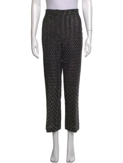 Pre-owned Missoni Patterned Straight Leg Pants In Black