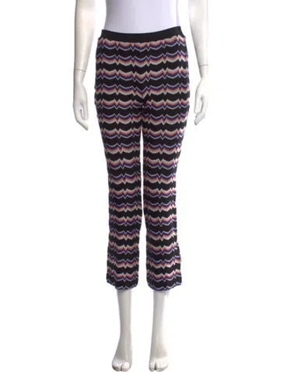 Pre-owned Missoni Patterned Straight Leg Pants In Black