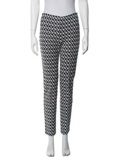 Pre-owned Missoni Patterned Straight Leg Pants In Black/white