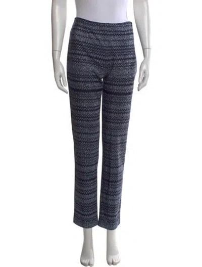 Pre-owned Missoni Patterned Straight Leg Pants In Blue