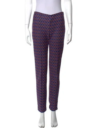 Pre-owned Missoni Patterned Straight Leg Pants In Blue