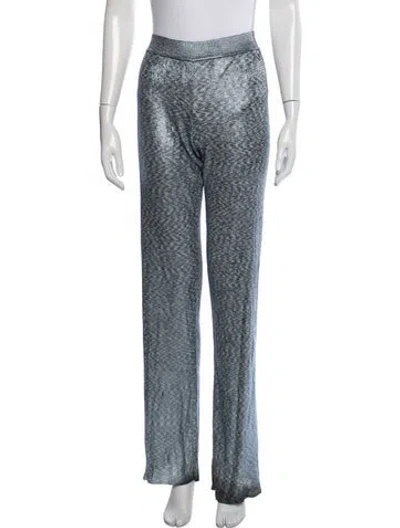 Pre-owned Missoni Patterned Straight Leg Pants In Blue/metallic