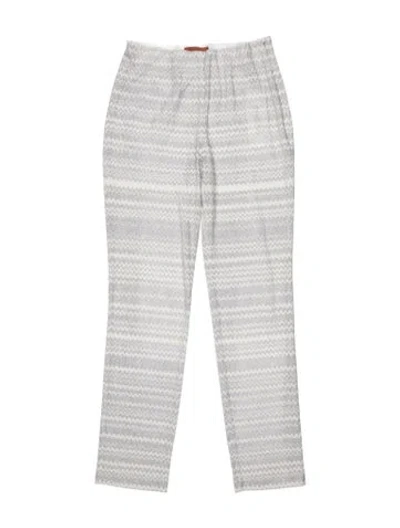 Pre-owned Missoni Patterned Straight Leg Pants In Grey