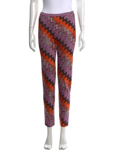 Pre-owned Missoni Patterned Straight Leg Pants In Multicolor