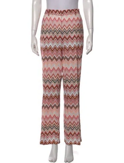 Pre-owned Missoni Patterned Straight Leg Pants In Multicolor