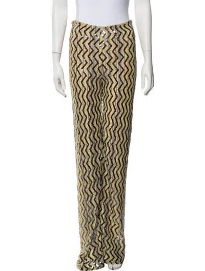 Pre-owned Missoni Patterned Straight Leg Pants In Multicolor
