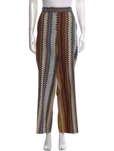 Pre-owned Missoni Patterned Straight Leg Pants In Multicolor