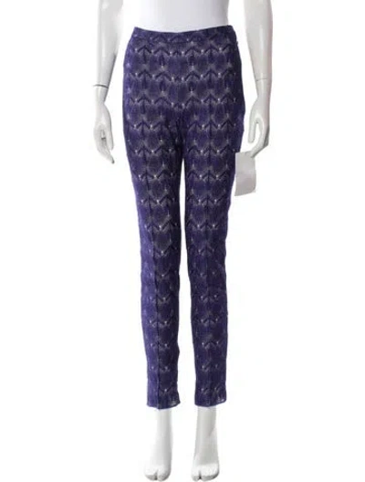 Pre-owned Missoni Patterned Straight Leg Pants In Purple