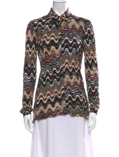 Pre-owned Missoni Patterned Sweater In Brown