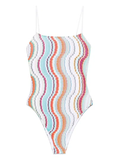 Missoni Patterned Swimsuit In Blue