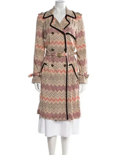 Pre-owned Missoni Patterned Trench Coat In Multi