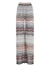 Missoni Sequin-embellished Striped Metallic Crochet-knit Wide-leg Pants In Neutral
